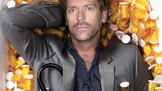 casaco formal cinza para homem, House, M.D., Hugh Laurie, HD papel de parede HD wallpaper