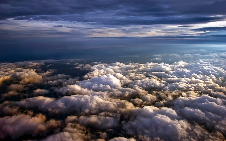 clouds, height, sky, clouds, height, HD wallpaper