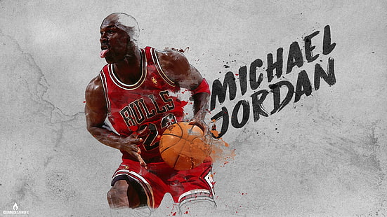 michael jordan, basket, chicago bulls, konstnärlig, sport, HD tapet HD wallpaper