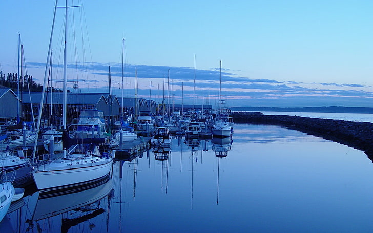 Wasser, Abend, Boot, Küste, Meer, Hafen, Reflexion, HD-Hintergrundbild