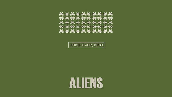gioco di arte digitale sul minimalismo testo videogiochi giochi retrò alieni semplice sfondo umorismo pixel invasori spaziali, Sfondo HD