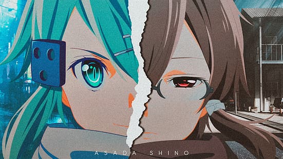  anime, anime girls, Sword Art Online, Asada Shino, Sinon (Sword Art Online), glasses, HD wallpaper HD wallpaper