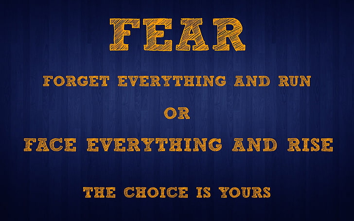 fear forget everything and run text, quote, motivational, HD wallpaper