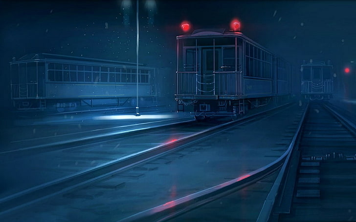 manga, dzieło sztuki, kolej, pojazd, pociąg, Tapety HD