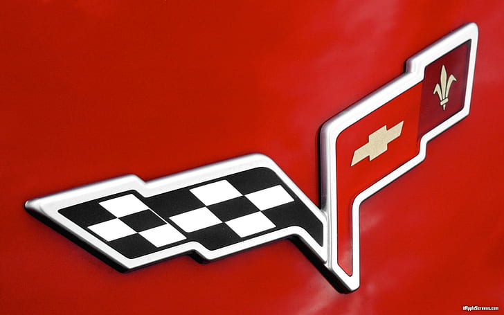 Logo Chevrolet Corvette, corvette, logo, mobil, Wallpaper HD