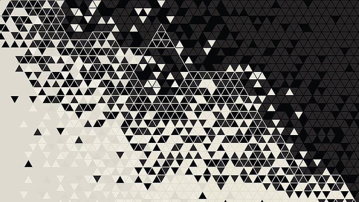 White And Black Abstract Wallpaper Pattern Digital Art Triangle Hd Wallpaperbetter - Black And White Abstract Wallpaper 4k