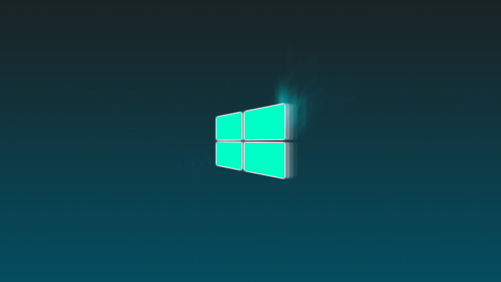 Microsoft Windows, néon, hologramme, turquoise, Fond d'écran HD