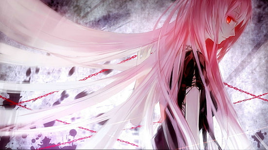 animeflickor, Vocaloid, Megurine Luka, rosa hår, HD tapet HD wallpaper