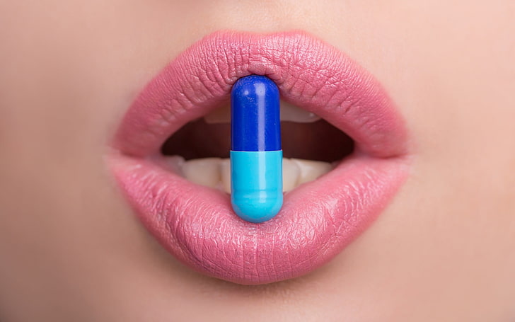 pilules, lèvres, rouge à lèvres, les femmes, Fond d'écran HD