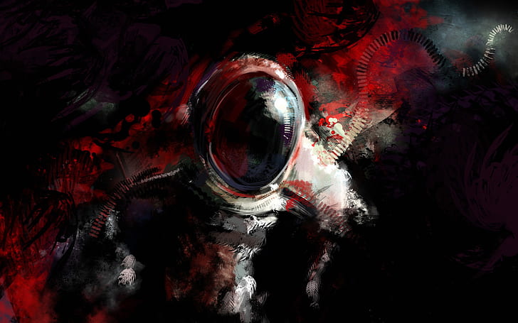 Астронавт, абстрактен дизайн, астронавтска живопис, астронавт, абстрактно, дизайн, HD тапет