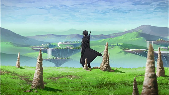 Tapeta postaci męskiego anime, Sword Art Online, Kirito (Sword Art Online), Tapety HD HD wallpaper