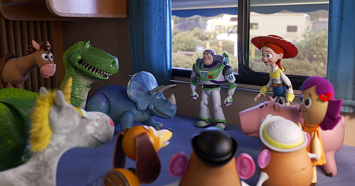Película, Toy Story 4, Buzz Lightyear, Jessie (Toy Story), Fondo de pantalla HD