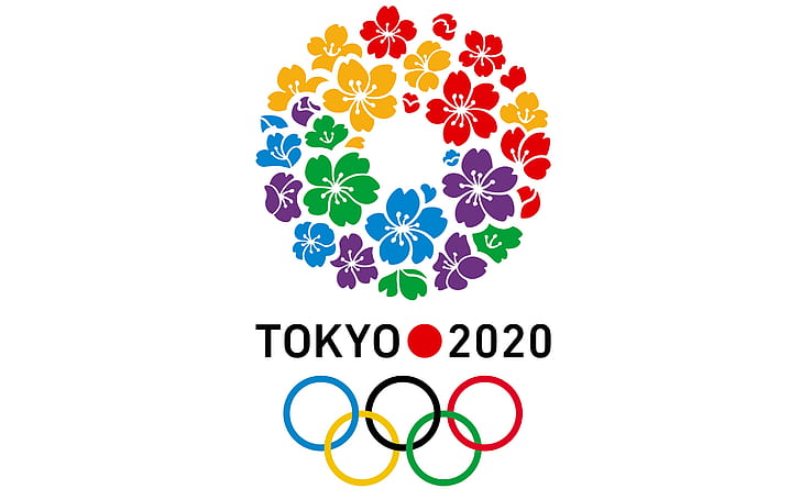 Tokyo 2020 summer olympics, colorful, white background, HD wallpaper