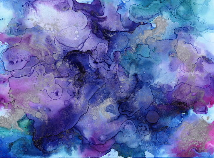 abstract painting, watercolor, ink, paint, stains, HD wallpaper