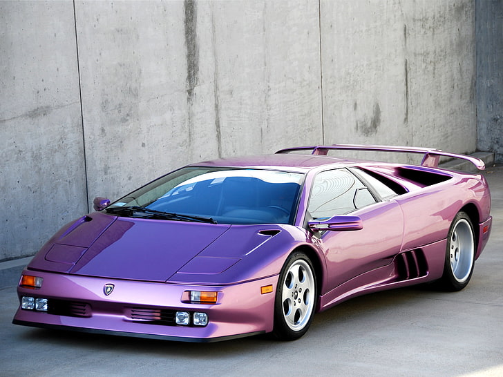 purple, tuning, spoiler, drives, Lamborghini, Diablo, diablo se30, HD wallpaper
