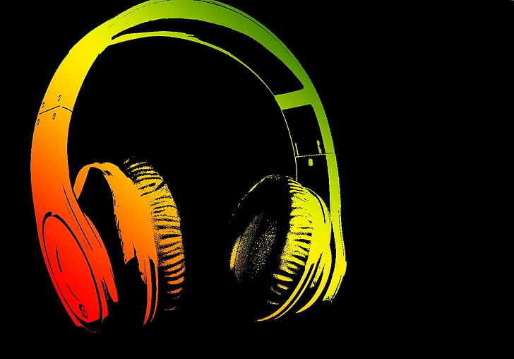 colorfull headphones, HD wallpaper