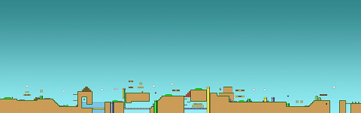 Captura de tela do jogo Super Mario, Super Mario, Super Mario Bros., tela múltipla, Super Nintendo, HD papel de parede