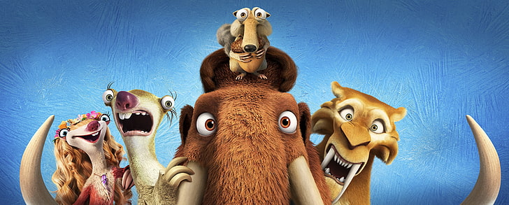 Brook, 4K, Ice Age Collision Course, Sid, Manny, Scrat, Animation, Diego, Tapety HD