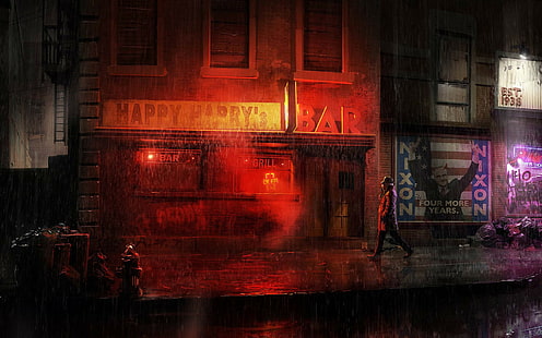 المطر ، رورشاخ ، الحراس ، دي سي كوميكس، خلفية HD HD wallpaper