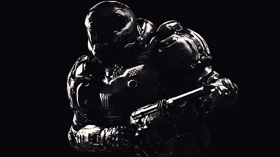 Person hält Gewehr wallpaper, Doom (Spiel), Videospiele, Doom 2016, HD-Hintergrundbild HD wallpaper