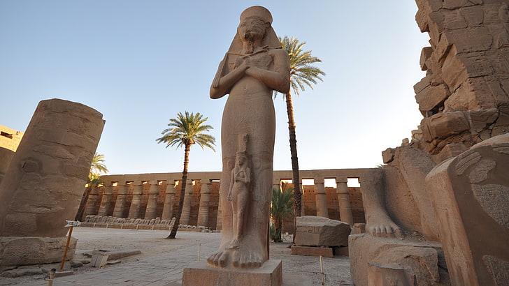 статуя, историческое место, памятник, древняя история, скульптура, луксор, туристическая достопримечательность, туризм, руины, египетский храм, храм, история, египет, объект всемирного наследия ЮНЕСКО, HD обои