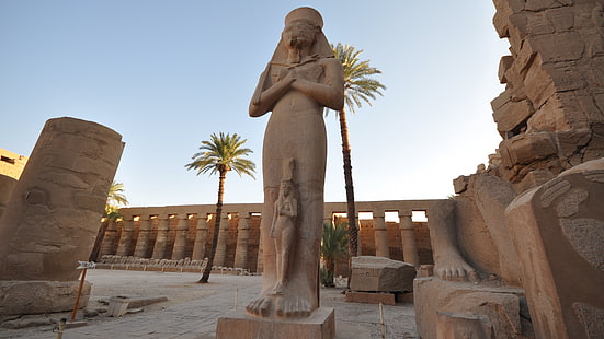 statue, historische stätte, denkmal, alte geschichte, skulptur, luxor, touristische attraktion, tourismus, ruinen, ägyptischer tempel, tempel, geschichte, ägypten, unesco-weltkulturerbe, HD-Hintergrundbild HD wallpaper