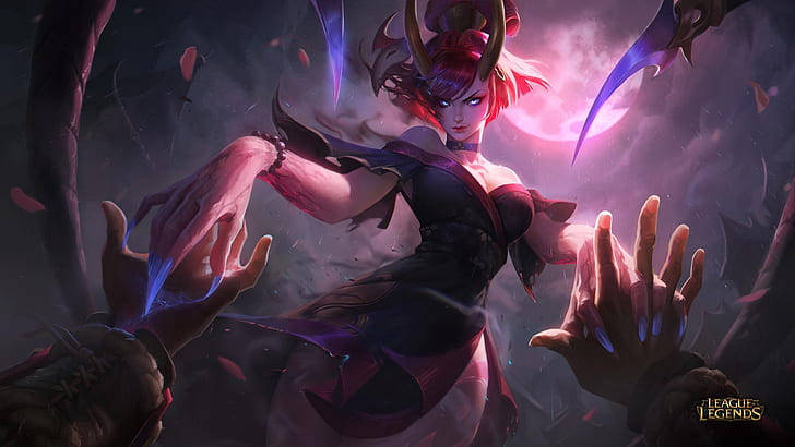 League of Legends, Evelynn, Blood moon, Tapety HD