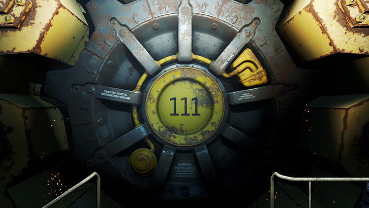 logo szarego słońca, Fallout, Fallout 4, gry wideo, Vault 111, Tapety HD