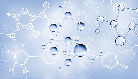 Chemie, digitale Kunst, blau, HD-Hintergrundbild HD wallpaper