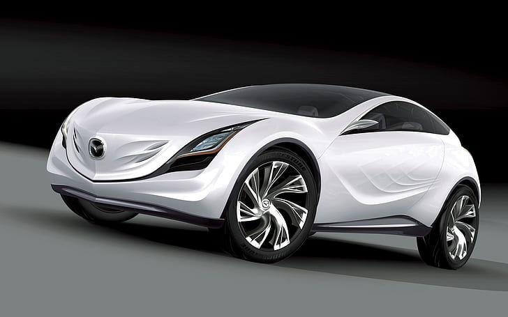 Amazing Mazda Kazamai White Concept, white mazda super car, Mazda Concept, HD wallpaper