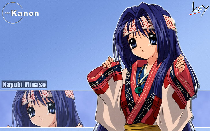 Key Nayuki Minase wallpaper, kanon, minase nayuki, girl, kimono, brunette, HD wallpaper