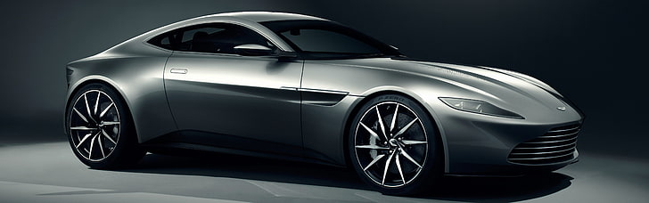 Aston Martin DB10, bil, fordon, enkel bakgrund, dubbla bildskärmar, flera skärmar, HD tapet