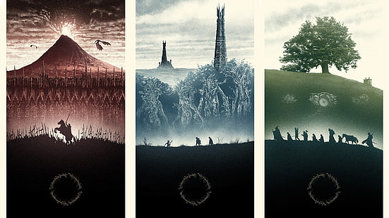 Bag End, Isengard, Mordor, Władca Pierścieni, Shire, Tapety HD HD wallpaper