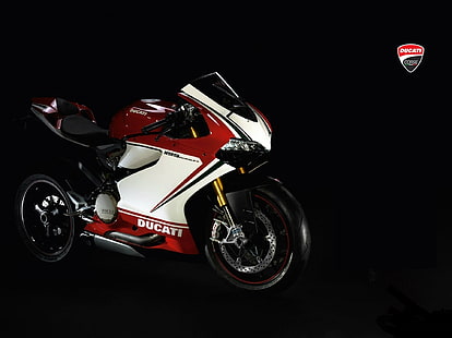 vit och röd Ducati sportcykel, Ducati, Panigale 1199, motorcykel, Italien, HD tapet HD wallpaper