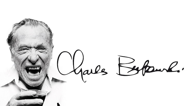 alcohol, Charles Bukowski, Drinking Glass, face, men, minimalism, monochrome, Old People, portrait, Screaming, shirt, Signatures, White Background, Writers, HD wallpaper