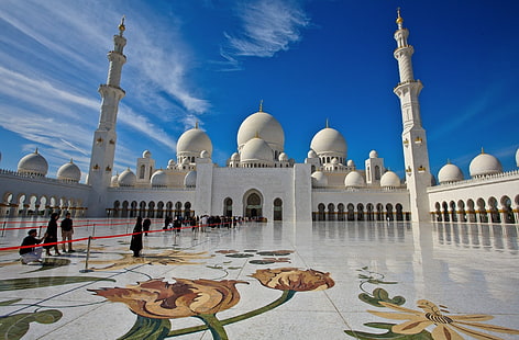 มัสยิด Sheikh Zayed Grand Mosque อาบูดาบีสหรัฐอาหรับเอมิเรตส์, วอลล์เปเปอร์ HD HD wallpaper