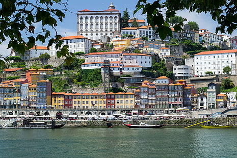 исторически град, Порто, Португалия, Рибейра, река Дуро, HD тапет HD wallpaper