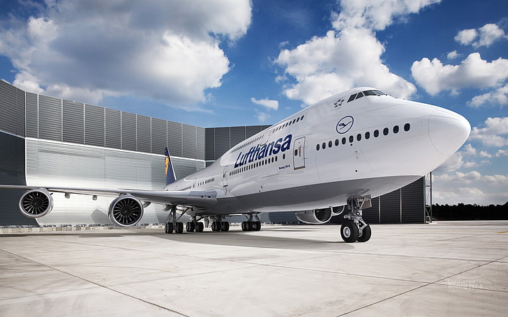 aéroport de Lufthansa-Fond d'écran HD militaire, avion Lufthansa blanc, Fond d'écran HD