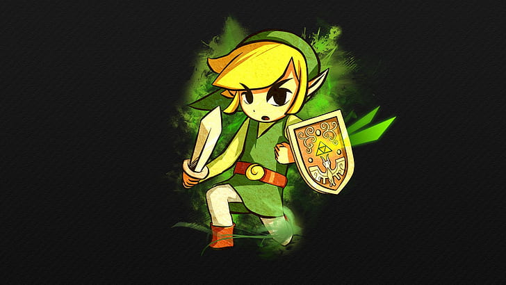 Zelda Sword Shield HD, илюстрация на женски аниме герой, видео игри, меч, zelda, щит, HD тапет
