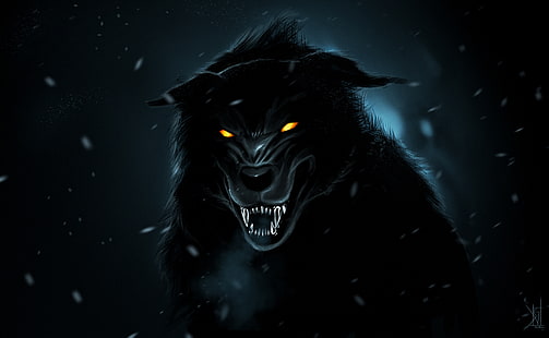 черна пантера илюстрация, хищник, зъби, усмивка, изкуство, от TheRisingSoul, Черен вълк, HD тапет HD wallpaper