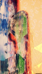 arte glitch, abstracto, estatua, Fondo de pantalla HD HD wallpaper
