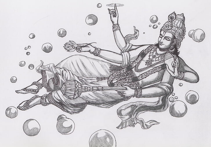 Lord Vishnu Art, Shiva illustration, Gud, Lord Vishnu, sova, lord, vishnu, HD tapet