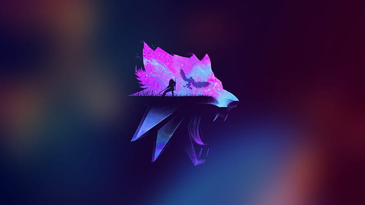Sang Penyihir, serigala, ungu, Wallpaper HD