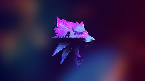 Der Hexer, Wolf, lila, HD-Hintergrundbild HD wallpaper