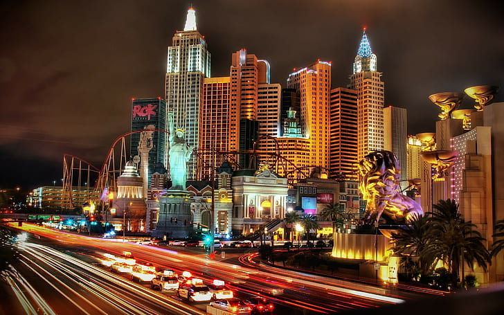 Las Vegas, Kota, Cityscape, Arsitektur, Malam, Lampu, las vegas, kota, Cityscape, arsitektur, malam, lampu, Wallpaper HD