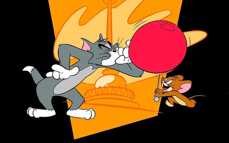 Kostenloses Tom And Jerry Blowing Balloon Hd Wallpaper 1920 × 1200, HD-Hintergrundbild