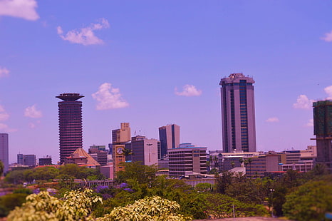 stad, nairobi, skyline, HD tapet HD wallpaper