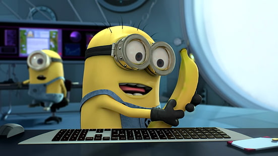 Minion Vektorgrafik, Minions, Despicable Me, Banana, HD-Hintergrundbild HD wallpaper