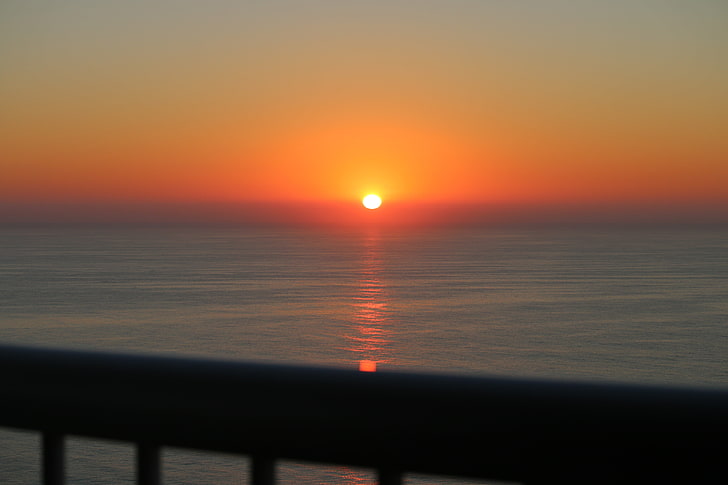 zdjęcie złotej godziny, Myrtle Beach SC, niebo, słońce, horyzont, morze, Tapety HD