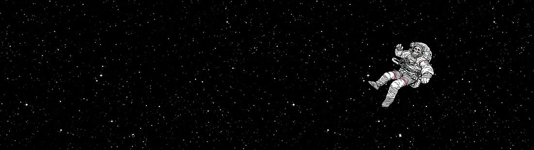 الفضاء ورائد الفضاء والجمجمة والنجوم، خلفية HD HD wallpaper